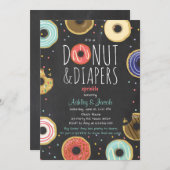 Donut en Luiers Sprinkle uitnodiging Code douche (Voorkant / Achterkant)