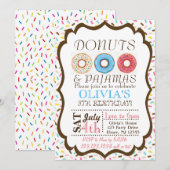 Donut en pyjama uitnodiging (Voorkant / Achterkant)