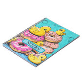 Donut en Rubber Ducks Geïllustreerd Spiraal Notiti Notitieboek (Linkerzijde)