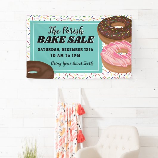 Donut en Sprinkles Bake Sale Spandoek (Insitu)