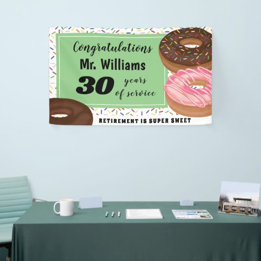 Donut en Sprinkles Pensioen Spandoek (Beurs)
