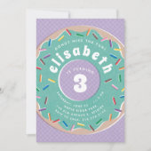 Donut en Sprinkles verjaardagsfeestje uitnodiging (Voorkant)