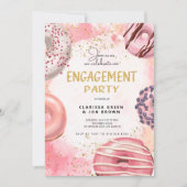 Donut ENGAGEMENT party Invitation Kaart (Voorkant)