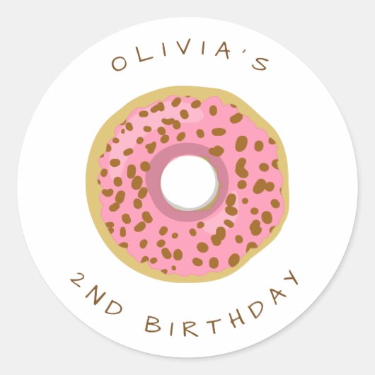 Donut Envelope sticker Birthday Girl Doughnut (Voorkant)