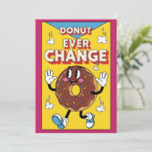 Donut Ever Change cute donut pun gift lover Bedankkaart (Staand voorkant)