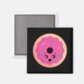 Donut Face Kawaii Voedsel Kunst Magneet (Voorkant / Achterkant)
