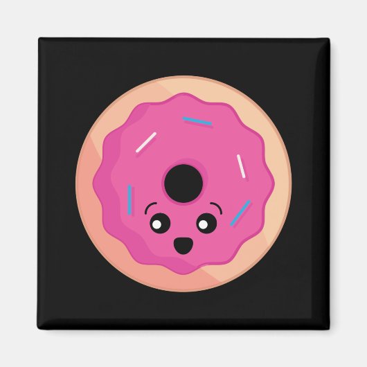 Donut Face Kawaii Voedsel Kunst Magneet (Voorkant)