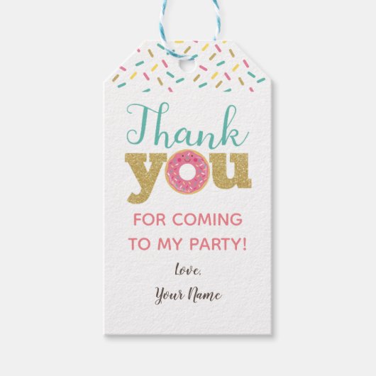 Donut Favor Tags Cadeaulabel (Voorkant)