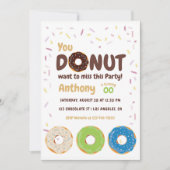Donut Feest Foto Uitnodiging (Voorkant)