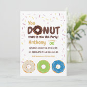 Donut Feest Foto Uitnodiging (Staand voorkant)