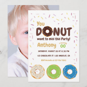 Donut Feest Foto Uitnodiging