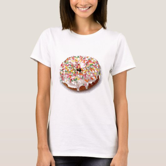 Donut feestelijk op wit t-shirt (Voorkant)