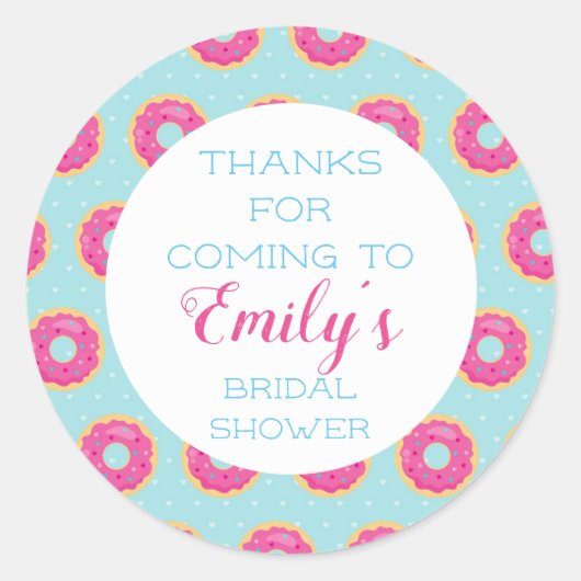 Donut-feestje bedanktstickers ronde sticker (Voorkant)