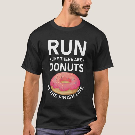 Donut Finish Line Marathon Grappige Hardlooploper T-shirt (Voorkant)