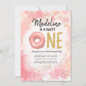 Donut First Birthday Invitation Kaart (Voorkant)
