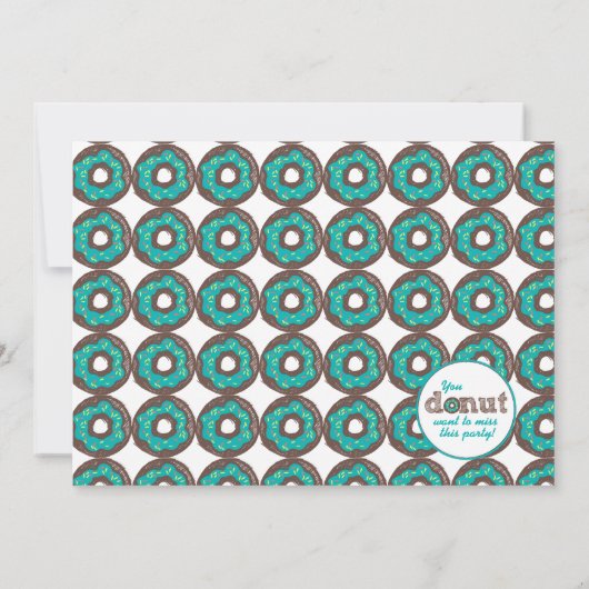 Donut First Birthday Invitation Kaart (Achterkant)