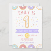Donut First Birthday Invitation Kaart (Voorkant)