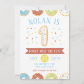 Donut First Birthday Invitation Kaart (Voorkant)
