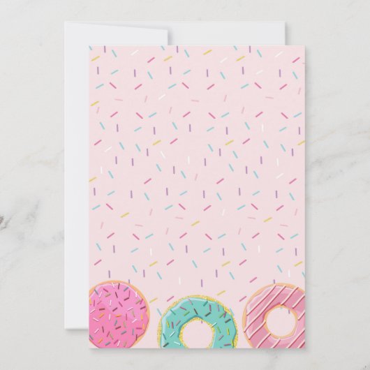 Donut First Birthday Invitations Kaart (Achterkant)