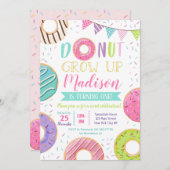 Donut First Birthday Invitations Kaart (Voorkant / Achterkant)