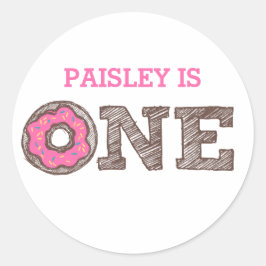 Donut First Birthday Sticker