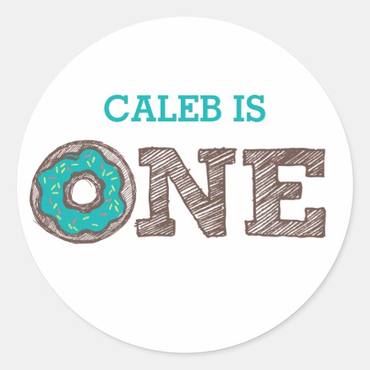 Donut First Birthday Sticker (Voorkant)
