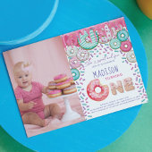 Donut First Birthday Uitnodiging Sprinkles Foto