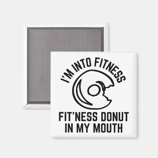 Donut Fitness Funny Magneet (Voorkant / Achterkant)