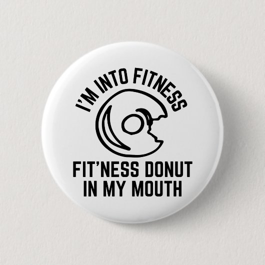 Donut Fitness Funny Ronde Button 5,7 Cm (Voorkant)