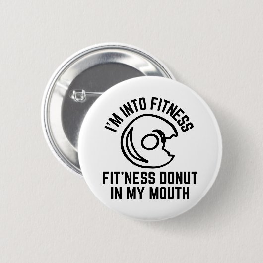 Donut Fitness Funny Ronde Button 5,7 Cm (Voorkant /achterkant)