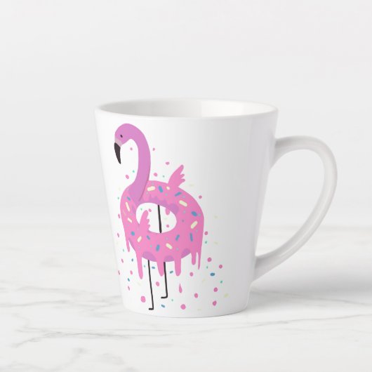 Donut Flamingo Funny Latte Mok (Rechts)