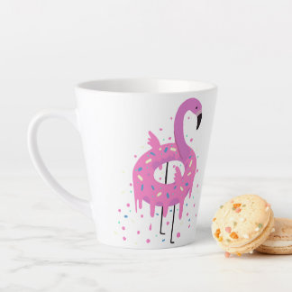 Donut Flamingo Funny Latte Mok