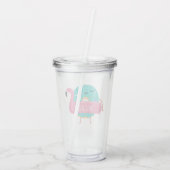 Donut Flamingo Pool Party Personalized Cute Acryl Drinkbeker (Achterkant)