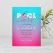 Donut Float Zomer Zwembad Sweet 16 Verjaardagsfees Kaart (Staand voorkant)