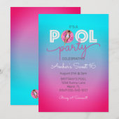 Donut Float Zomer Zwembad Sweet 16 Verjaardagsfees Kaart (Voorkant / Achterkant)