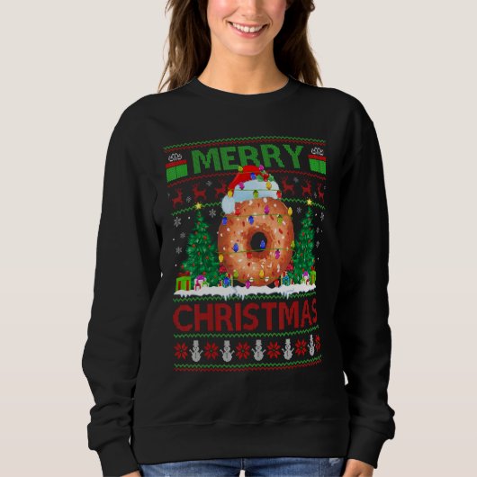 Donut Food   Xmas Tree Ugly Santa Donut Christmas Trui (Voorkant)
