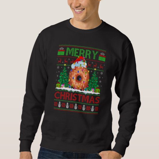 Donut Food  Xmas Tree Ugly Santa Donut Christmas Trui (Voorkant)