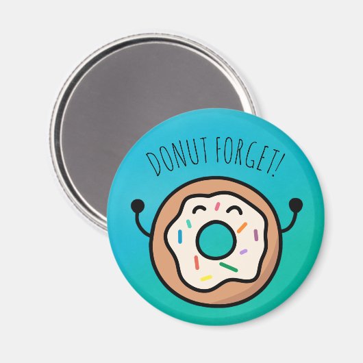 "Donut Forget" Funny Donut Magnet (Voorkant / Achterkant)