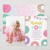 Donut Foto Birthday Dank je kaarten (Voorkant / Achterkant)