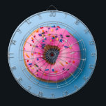 Donut foto blauw en roze modern Dartboard Dartbord<br><div class="desc">Modern en leuk fotoontwerp op Dartboard. Donut in blauw en roze als contrast brengt vreugde en spel in uw product. U bent van harte welkom om mijn winkel te bezoeken voor meer mooie producten.</div>