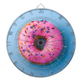 Donut foto blauw en roze modern Dartboard Dartbord (Voorkant)