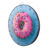 Donut foto blauw en roze modern Dartboard Dartbord (Voorkant Rechts)