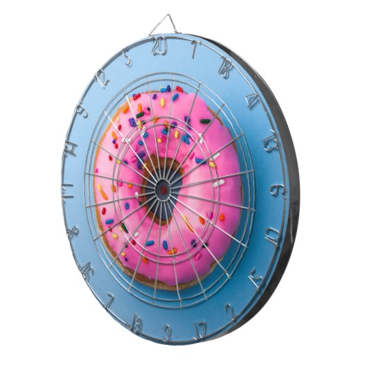 Donut foto blauw en roze modern Dartboard Dartbord (Voorkant Rechts)