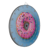 Donut foto blauw en roze modern Dartboard Dartbord (Voorkant Links)