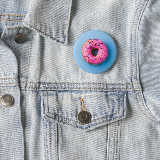 Donut foto blauw en roze modern design Button (In situ)