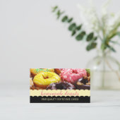 Donut Foto Smakelijk Roze Bruin Visitekaartje (Staand voorkant)