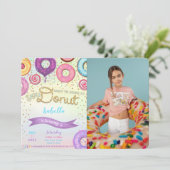 Donut Foto Uitnodiging (Staand voorkant)