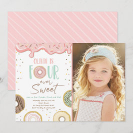 Donut Four Ever Sweet Girl 4e verjaardag Kaart