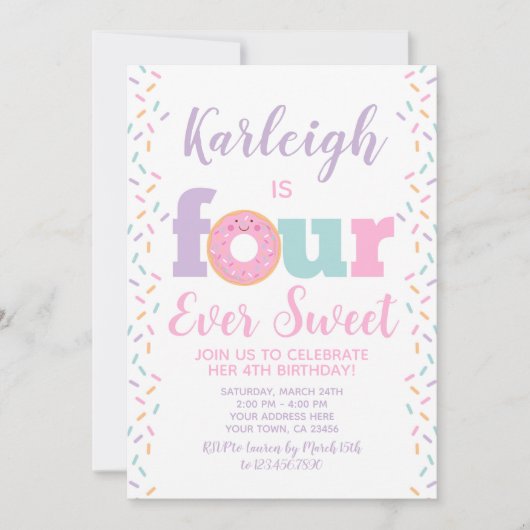 Donut FourEver Zoet Kaart (Voorkant)