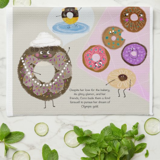 Donut Friends Kitchen Tea Towel Theedoek (Gevouwen)